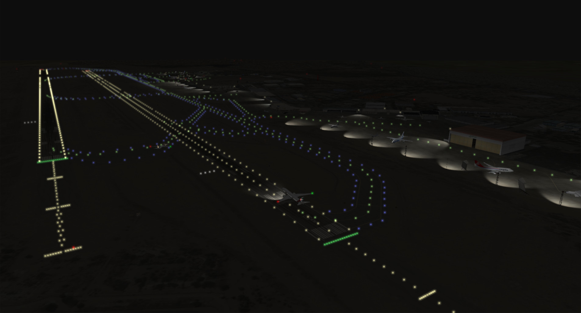 runway at night