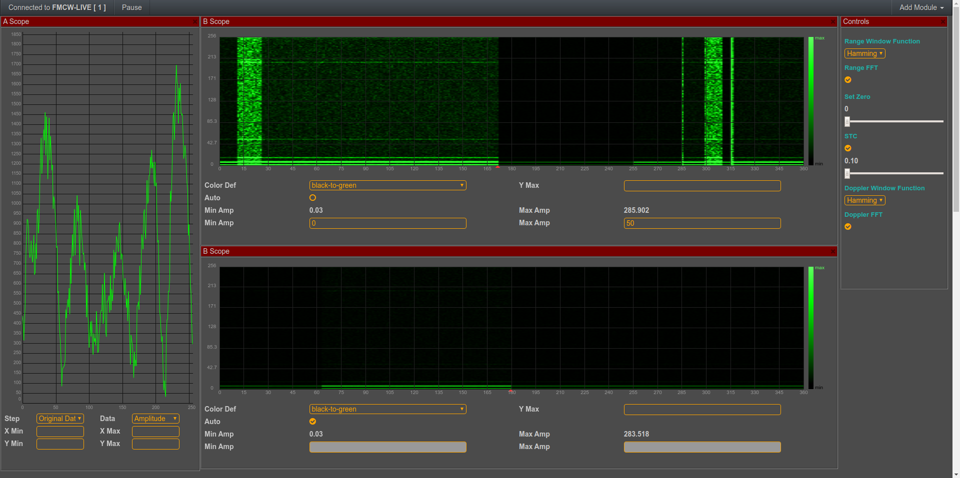 Arrange the floating panels in the FMCW freescopes software