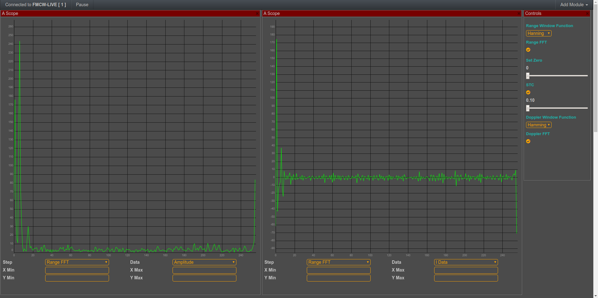 FMCW Range - the FFT function in FreeScopes