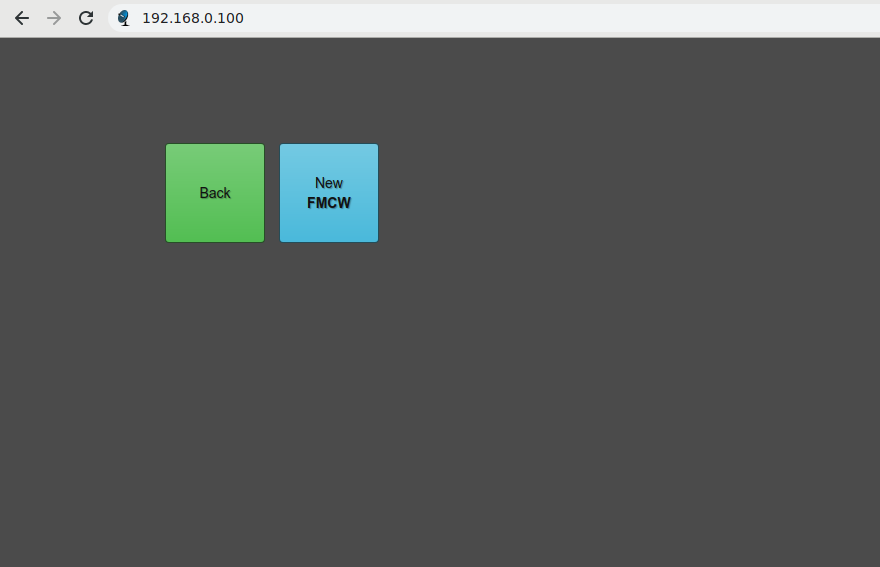 FreeScopes for FMCW start screen with one active radar