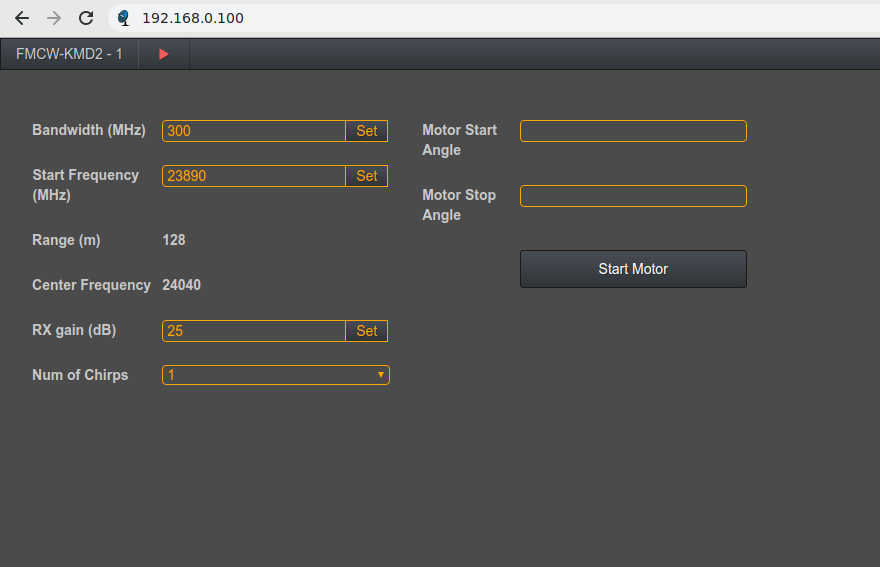 FMCW's settings