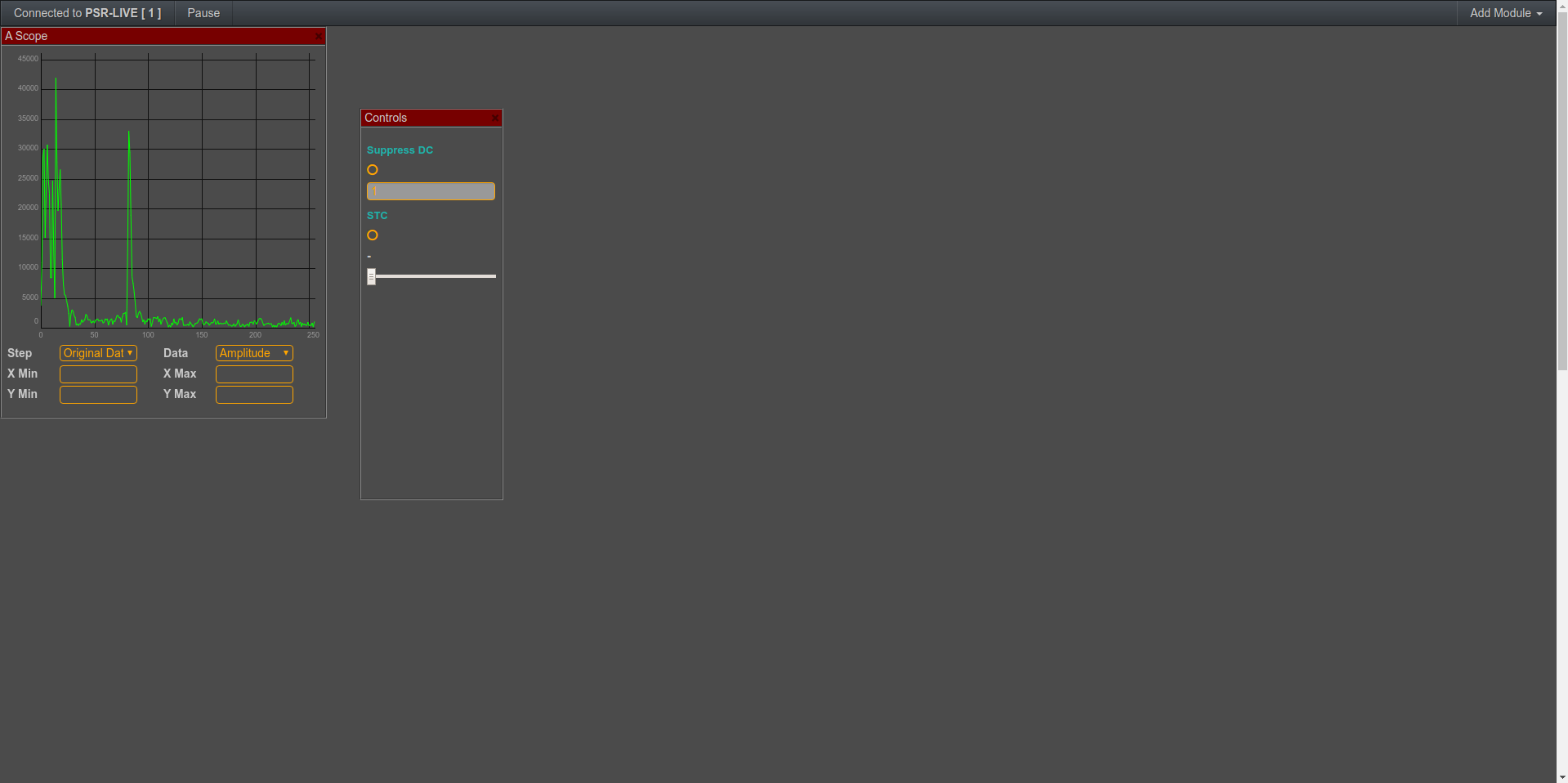 A-Scope receiving data